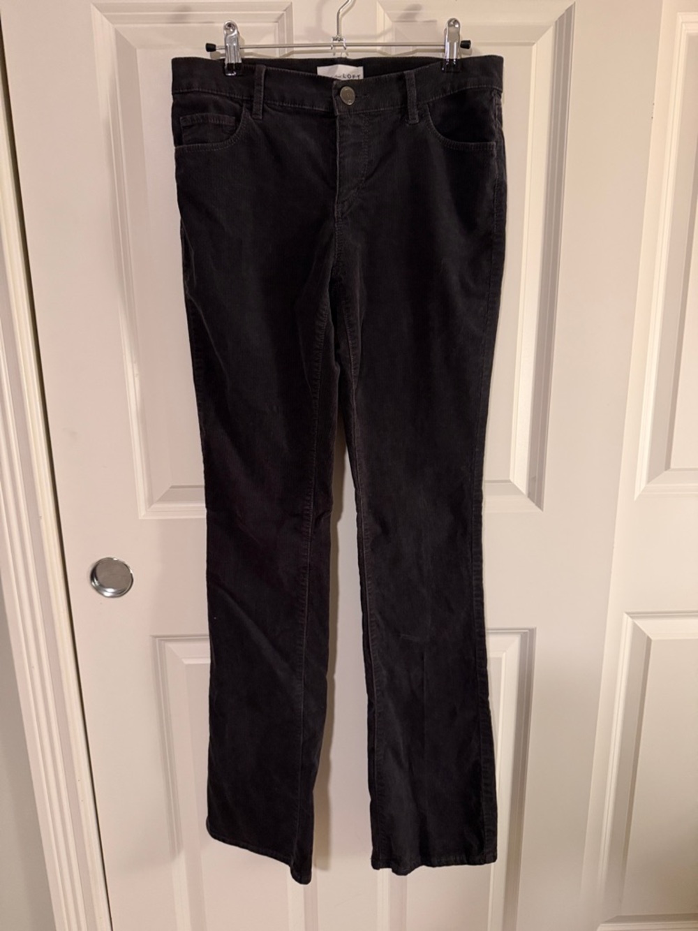 LOFT Charcoal Corduroy Straight Pants